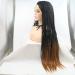 Handmade Afro-American Braided Wig for Women | Cosplay & Festival | Ombre Medium Brown Synthetic Lace Front Wig for Drag Queens - Buy Online on GoSupps.com