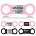 Yehanti dog brand with engraving - quiet silicone dog stark personalized with name telephone number and address - personalized trailer brand for dogs cats and puppies (pink -silver l) l (for 25mm wide collar) pink band & silver trailer