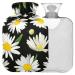 NAANLE hot water bottle with reference chrysanthemums G nsebl mchen flower transparent hot water bottle 2l large hot hot water bottle for menstrual cramps pain relief handfoot heat and cold therapy