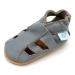 Dotty Fish Soft Leather Baby Shoes with Suede Soles. Toddler Sandals. Non-slip. 0-6 Months to 3-4 Years 18-24 Months Grey