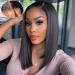 HD Lace Gluess Human Hair Bob Wig with 180% Density Wear and Go Short Bob Wig 5x5 Lace Wig 14 inch Showjarlly Real hair Receiving for women 100% Brazilian real hair in a natural black color 5x5-1b# 14 inches (36cm) bob