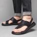 Summer Orthopedic Beach Sandals - Men's Vintage PU Bunion Corrector Flip Flops | Slip Resistant & Comfy Soft Walking Slippers for Arch & Heel Pain | Size 9.5, Black - Buy Online on GoSupps.com