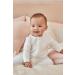 MORI Organic Clever Sleepsuit - Unisex 2 Way Zipped Pyjama for Baby Boys and Girls 0-3 Months White - Buy Online on GoSupps.com