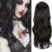 ColorfulPanda Long Black Synthetic Wig for Women - Curly Wavy Hair for Cosplay, Party, Halloween - Buy Online on GoSupps.com