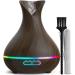 Everlasting Comfort Essential Oil Diffuser (400ml) - Aromatherapy Diffuser for Large Room Home Scent Diffuser with 7 LED Colors Quiet Operation Auto Shut-Off and 13-Hour Runtime Dark