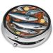 Versatile Round Pill Box - 3 Compartment Mini Organizer for Travel Vitamins & Fishing Bait | Portable Decorative Purse Case - Buy Online on GoSupps.com