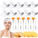 10 Pcs Spa Facial Headband Makeup Head Wraps for Facials and 50 Pcs Compressed Facial Sponges 10 Pcs Facial Fan Brushes  White Towel Head Wrap 3 in 1 for Face Wash Facial Set for Mask  Makeup Removal