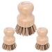 Bamboo Dish Brush - 3 Pcs Hard Natural Bamboo Wok Brush Dish Scrub Brush Pot Scrubber Dish Scrubber Brush Dishwashing Brush for Cleaning Pans Pots and Sink 3 Pcs Hard Brush