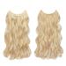 Feshfen Invisible Hair Extensions | Adjustable Curly Wire Extensions | Dark Gold & Blonde | 50cm Long Wavy Secret Hair for Women - Buy Online on GoSupps.com