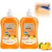 17.6 oz/500ml Hardwood Floor Cleaner Powerful Decontamination Floor Cleaner Wood Floor Cleaning Cleaner Polishing Brightening Tile Cleaner (2PCS Sweet Orange) 2PCS Sweet orange