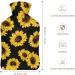 Buy Sunflower Hot Water Bottle with Plush Cover - Ideal Hand Warmer for Adults & Children - 26.5x15.3cm - International Shipping Available - Buy Online on GoSupps.com