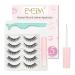 EMEDA 3D Natural False Lashes with Glue 5 Pairs Fluffy False Cat Eye Lashes Multipack Thick and Long False Eyelashes With Glue Strip Fake Lashes With Applicator False Lashes Kit (A9)
