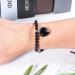 Amogeeli Obsidian Stone Diffuser Bracelet | 6mm Healing Crystal Heart Essential Oil Bottle Bracelet for Women - Buy Online on GoSupps.com
