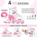 JeeFree Kids Adjustable Inline Skates with Light Up Wheels & Storage Bag - Pink-1 Medium - Buy Online on GoSupps.com