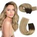 Moresoo Human Hair Weft Extensions Balayage Sew in Hair Extensions Brown Ombre to Light Brown with Medium Blonde Double Weft Extensions 22 Inch 100g/Pack #3/8/22 22 Inch(Pack of 1) WEFT #3/8/22