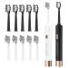 ZXZCTTC 2 Pieces 10 Brush Head High Frequency Electric Toothbrush  IPX7 Waterproof USB Quick Charge  Rechargeable 60 Days(Black/White)