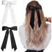Elegant Black & White Hair Bow Clips for Women and Girls Chic Ribbon Bows with Long Tails Set of 2 - Buy Online on GoSupps.com