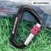 Flintronic Twist Lock Aluminum Carabiner Hook - 12KN Black - Ideal for Hammocks Swings Camping & Fishing - Durable Outdoor Equipment - Buy Online on GoSupps.com