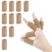 Zittop 10 pcs Finger Sleeves Thumb Splint Brace Support Protector Breathable Elastic Finger Tape for Pain Relief Arthritis Trigger Finger Sports Aid Basketball Baseball Volleyball(Skin) Beige
