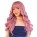 NAYASA Pink Wigs with Bangs - Long Wavy Synthetic Wig for Women - Heat Resistant and Colorful for Daily Party and Cosplay - 22 inches - Buy Online on GoSupps.com