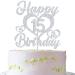 Happy 15th Birthday Cake Topper 15th Cake Topper Happy 15th Birthday Decorations for Boys/Girls Happy Bithday Party Decorations Silver Glitter