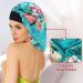 2PCS Large Silk Satin Bonnet Set for Curly Hair - Black+Peacock Blue - Buy Online on GoSupps.com