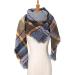Cozy Women's Triangular Scarf - Button Towel Cotton Cold Weather Blue Pattern - Buy Online on GoSupps.com