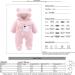 Newborn Cartoon Bear Snowsuit | Baby Winter Coat Footed Romper | Pink 3-6 Months - Buy Online on GoSupps.com