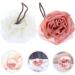 FOMIYES Exfoliating Loofahs Set - 2 Pack Mesh Wash Balls for Bath & Shower | White Flower Scrubber & Pink Loofah Brush | 16x16cm - Buy Online on GoSupps.com