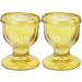 Glass Eye Wash Cup for Clean and Healthy Eyes | Soothing Relief from Allergens Irritants Makeup Dust Dry Eyes | Eye-Shaped Rim Snug Fit Set of 2 Yellow