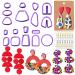BABORUI 118Pcs Polymer Clay Cutters kit  Set of 18 Clay Cutters Tools for Polymer Clay Jewelry  Plastic Clay Earring Cutters with Earring Cards  Earring Hooks for Polymer Clay Jewelry Making Classic theme