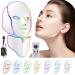 LED Fack Mask Light Therapy Mask for Face & Neck 7 LED Light Therapy Facial Mask for Skin Care Red Light Therapy Mask for Acne Face Skin Treatment Blackhead Remove Anti Aging Microdermabrasion