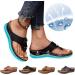 Fudule Women's Orthopedic Sandals - Arch Support, Anti-Slip, Breathable Flip Flop in Vintage Style - Black (Size 9) - Buy Online on GoSupps.com