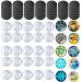 80pcs Crafts Fridge Magnets Glass Ceramic Ferrite Magnet and Transparent Clear Glass Cabochons for DIY Refrigerator Office Whiteboard Magnets Pendants E-80pcs Round Set