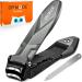 DRMODE Heavy Duty Nail Clippers with Catcher - Ultra Sharp Ergonomic Fingernail & Toe Nail Clippers for Men - Mess Free Self Collecting Design - Buy Online on GoSupps.com