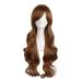 MapofBeauty 28 inch/70cm Side Parting Bangs Charming Women Long Curly Full Hair Wavy Wig (Light Brown)