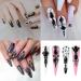 3120Pcs Nail Art Rhinestones Kit - Multi Shapes Glass Crystal AB & Round Flat Back Gems Diamond Set with Tweezers and Dotting Pen for Nail Art Decoration (Black) - Buy Online on GoSupps.com