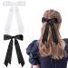 Elegant Black & White Hair Bow Clips for Women and Girls Chic Ribbon Bows with Long Tails Set of 2
