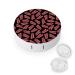 Bacon Strips Cute Contact Lens Case Travel Portable Round Contact Storage Box Kit with Mirror for Daily Outdoor