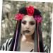 FOMIYES Halloween Headdress Halloween Party Headband Day of The Dead Flower Headband Halloween Veil Headband Halloween Rose Flower Crown Day of The Dead Flower Headpiece Hair Hoops Ribbon 100.00X21.00X5.00CM Multi - Buy Online on GoSupps.com