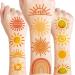 Sun Tattoo Temporary Tattoos Theme Birthday Party Decorations Supplies Favors Cute Stickers 8 Sheets 96 PCS Gifts for Kids Boys Girls Classroom Rewards Prizes Christmas Green