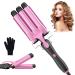 Professional Hair Curler with Curling Cone - 25mm Ceramic Curling Iron for Perfect Curls and Wavy Hair - 3 Head Curler Quick