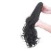 Clip In Ponytail Braid Hair Extension - 45cm Dark Black Claw-On Straight to Wavy Hairpiece - Buy Online on GoSupps.com