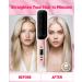 Ion Hair Straightener Brush - 5 Temp LCD Display Fast Heat Anti-Scald Ceramic Comb for Frizz-Free Hair - Pink - Buy Online on GoSupps.com