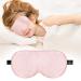 Kids Sleep Mask Eye Cover 100% Real Natural Pure Silk Eye Mask with Adjustable Strap Blindfold Kids Eye Mask for Sleeping Eye Shade for Boys Girls and Adult Pressure-Free Comfort (Pink)