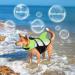 Alagirls Ripstop Shark Dog Life Jacket - Adjustable High Buoyancy Flotation Vest for Small Dogs (XS 33-43cm) - Pet Rescue Coat in Green/Gray - Buy Online on GoSupps.com