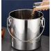 Stainless Steel Bucket 6L/12L/20L Kitchen Stainless Steel Bin with Lids and Handle Water Bucket (Color : Silver 25cm) - Buy Online on GoSupps.com
