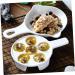 MAGICLULU Snail Plate 3 Pcs Baked Snails White Ceramics Cauliflower Oven Ceramic Snail Dish 21X16.4CMx3pcs Whitex3pcs - Buy Online on GoSupps.com