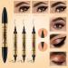 2-in-1 Magic Eyebrow Pencil Dark Brown - Waterproof 4 Fork Tip Microblading Eyebrow Pen for All-Day Natural Brows - Shop Now - Buy Online on GoSupps.com
