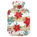 Heat bottle with poinsettia Flowers with reference heat bottles for pain relief heat bottle water bag feet and bed warmer with headache back pain 2l